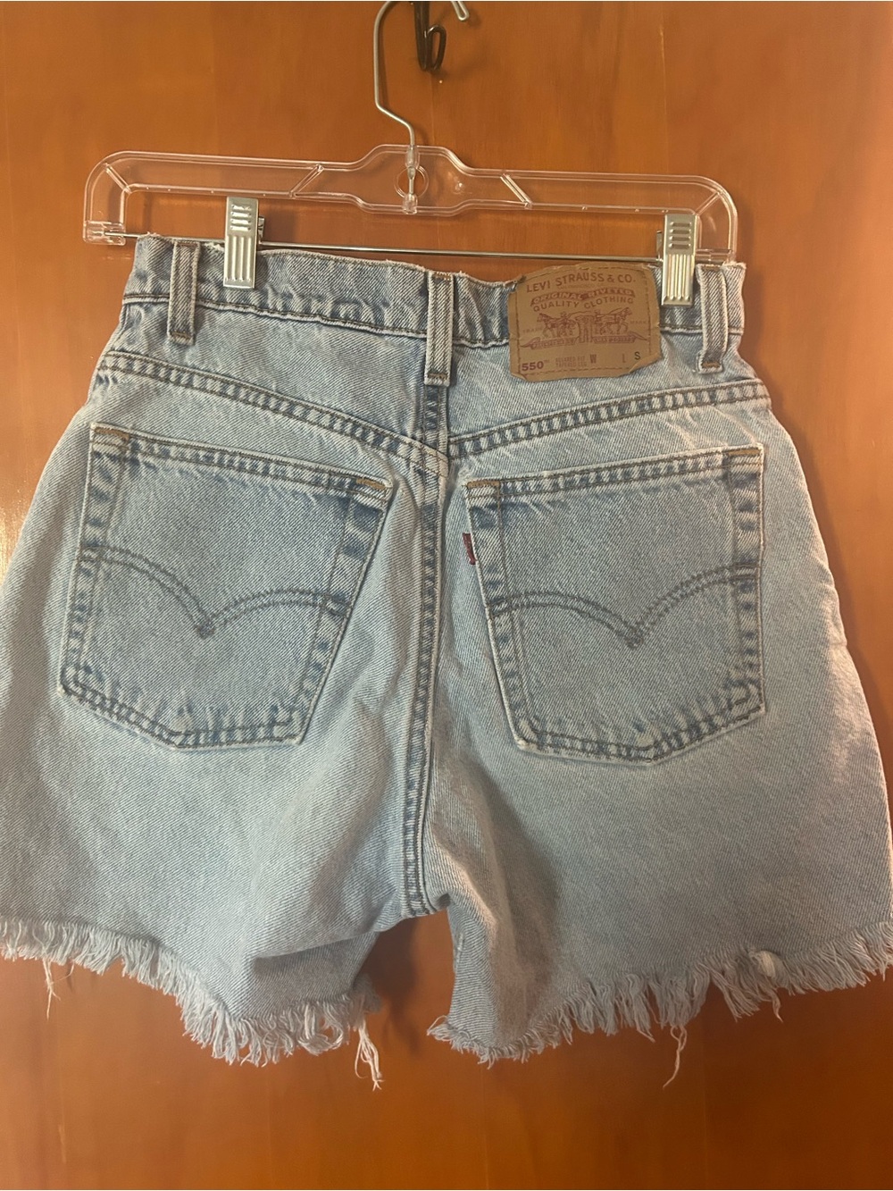 Levi's Light Blue Denim Cutoff Shorts with Frayed Hem